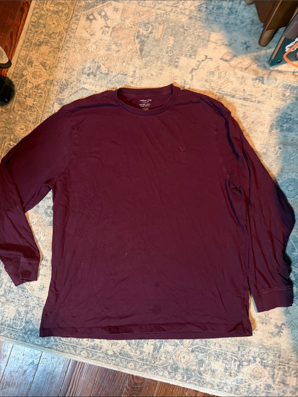 American Eagle Outfitters Men's Long-Sleeve Crewneck - Burgundy